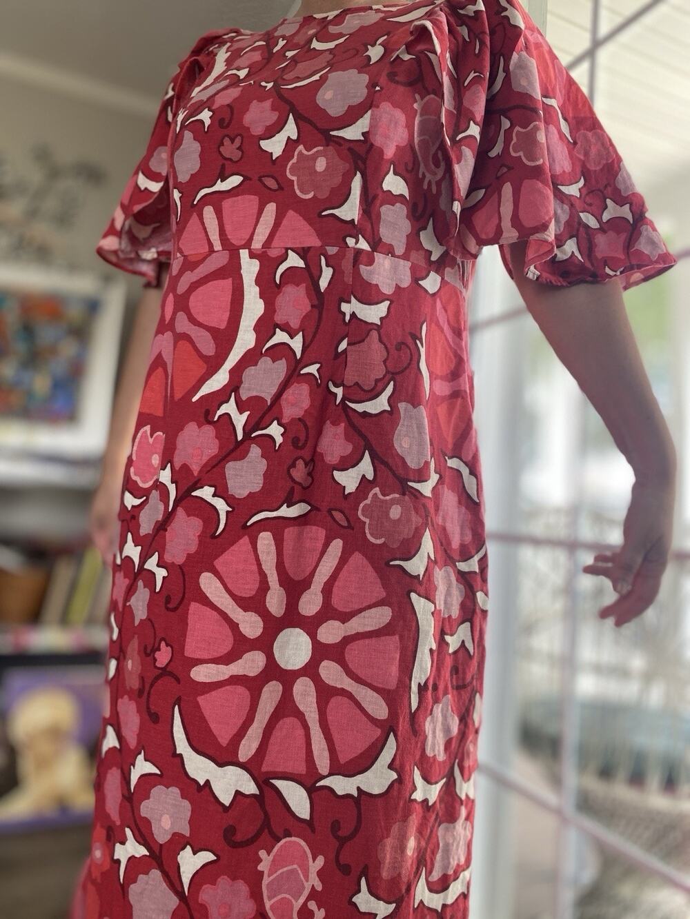 Rhode Maxi Dress Multicolor Floral Bell Sleeve Pull On size 16 Possible L